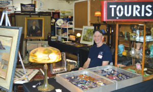 Joe Pelino brought a variety of items from his Clarence, N.Y. shop, Antiques at the Glencroft.