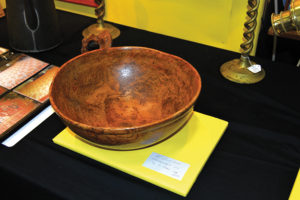 This 13-inch burl bowl from the 19th century was offered by Michael Haskins Antiques.