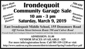 Irondequoit Community Garage Sale - March 9th, 2019.