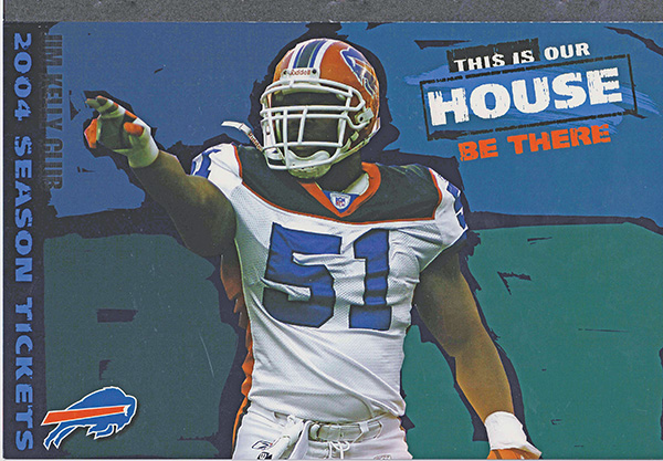 2004 Bills Season Ticket package with Takeo Spikes on cover